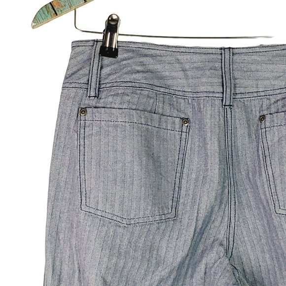 Vintage Jeanology Collection Early Y2K Pinstriped Wide Leg High Rise Jeans, Sz 8 - Picture 8 of 11